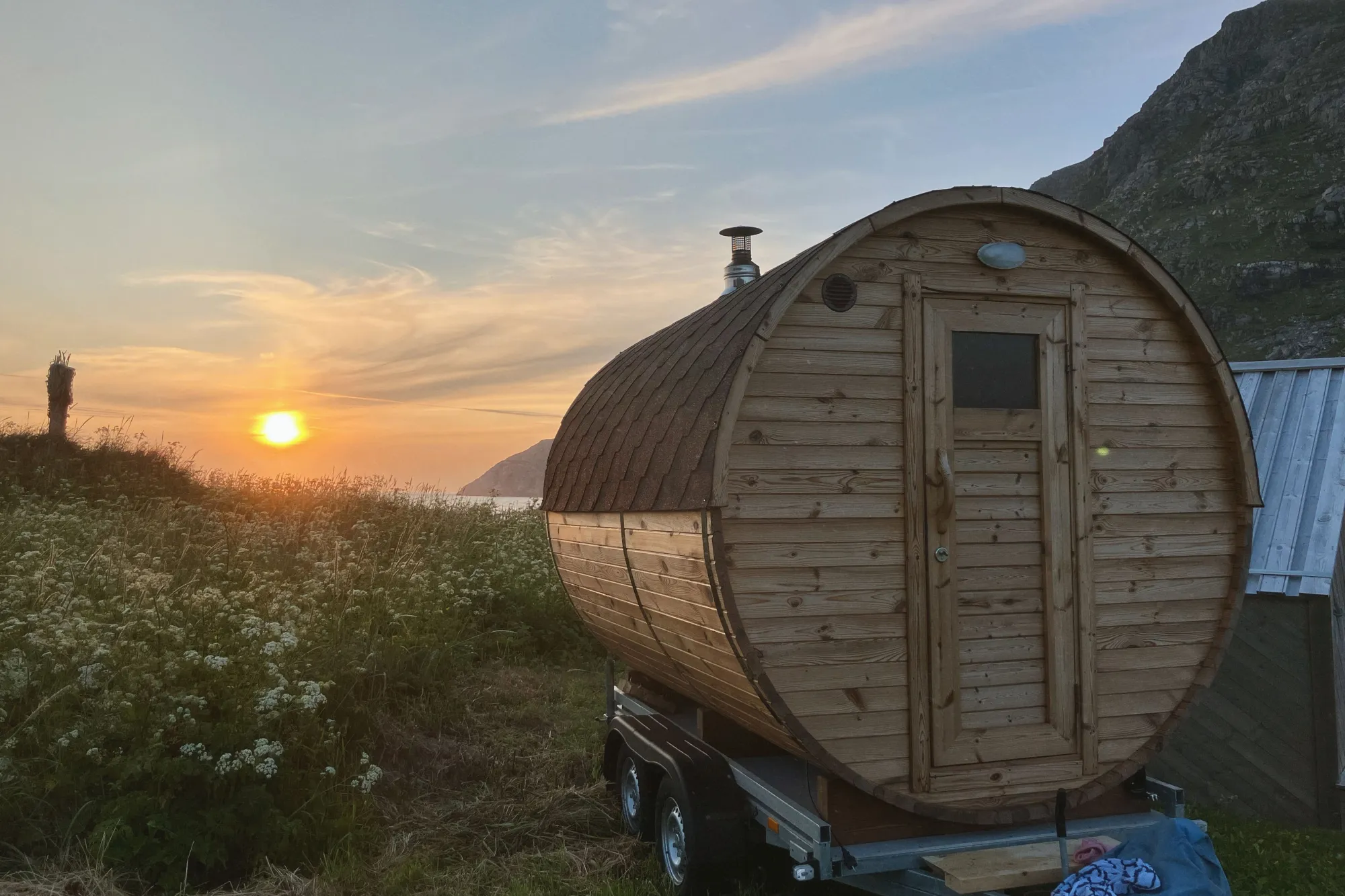 Sauna ved stranden i Ervik